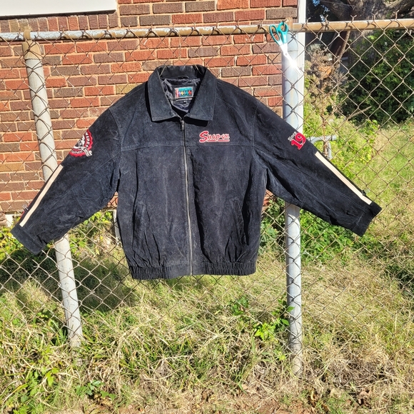 Snap On Tools 2008 Special Edition Choco Black Suede Zip Jacket Men's 2XL READ - Picture 2 of 15